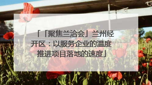 「聚焦兰洽会」兰州经开区：以服务企业的温度推进项目落地的速度