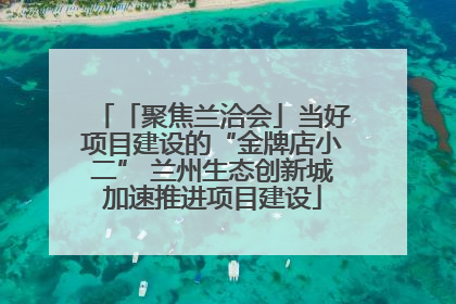 「聚焦兰洽会」当好项目建设的“金牌店小二” 兰州生态创新城加速推进项目建设