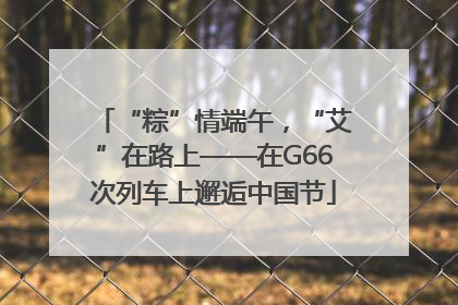 “粽”情端午，“艾”在路上——在G66次列车上邂逅中国节