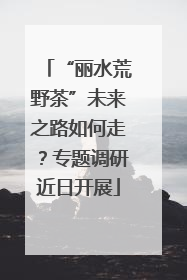 “丽水荒野茶”未来之路如何走？专题调研近日开展