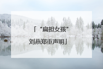 “扁担女孩”刘燕郑重声明