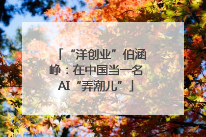 “洋创业”伯涵峥：在中国当一名AI“弄潮儿”