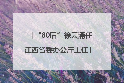 “80后”徐云涌任江西省委办公厅主任