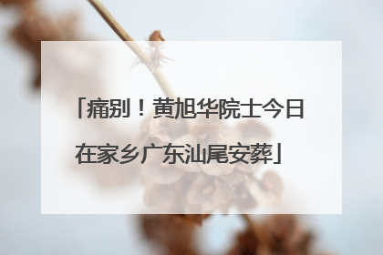 痛别！黄旭华院士今日在家乡广东汕尾安葬