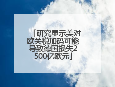 研究显示美对欧关税加码可能导致德国损失2500亿欧元