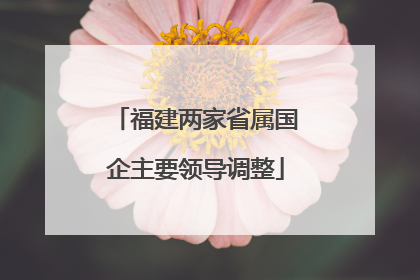 福建两家省属国企主要领导调整