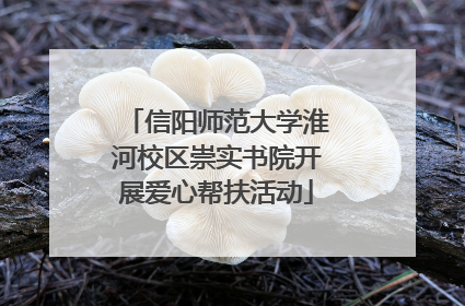 信阳师范大学淮河校区崇实书院开展爱心帮扶活动