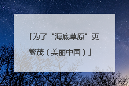 为了“海底草原”更繁茂（美丽中国）