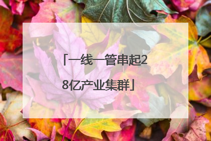 一线一管串起28亿产业集群
