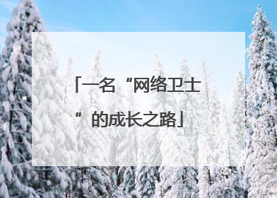 一名“网络卫士”的成长之路