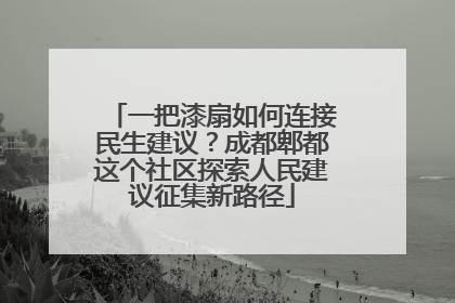 一把漆扇如何连接民生建议？成都郫都这个社区探索人民建议征集新路径