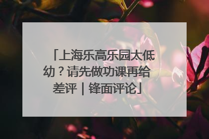 上海乐高乐园太低幼？请先做功课再给差评｜锋面评论