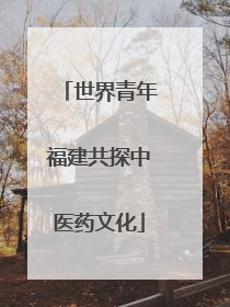 世界青年福建共探中医药文化