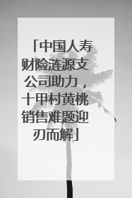 中国人寿财险涟源支公司助力，十甲村黄桃销售难题迎刃而解