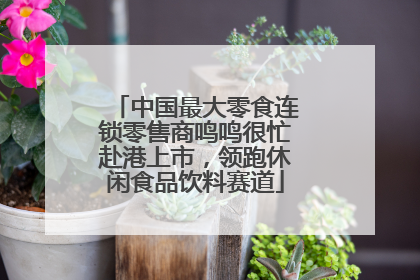 中国最大零食连锁零售商鸣鸣很忙赴港上市，领跑休闲食品饮料赛道