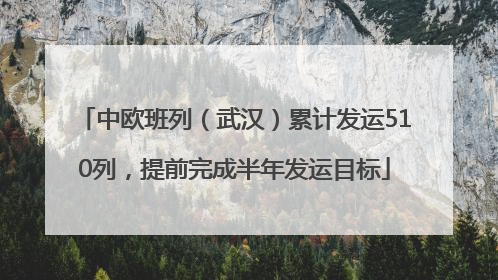 中欧班列（武汉）累计发运510列，提前完成半年发运目标