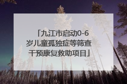 九江市启动0-6岁儿童孤独症等筛查干预康复救助项目