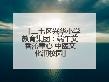 二七区兴华小学教育集团：端午艾香沁童心 中医文化润校园