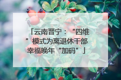 云南晋宁：“四维”模式为离退休干部幸福晚年“加码”