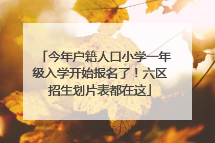 今年户籍人口小学一年级入学开始报名了！六区招生划片表都在这
