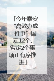 今年泰安“高效办成一件事”国定12个、省定2个事项正有序推进