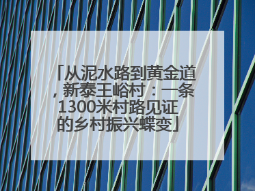 从泥水路到黄金道，新泰王峪村：一条1300米村路见证的乡村振兴蝶变