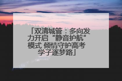 双清城管：多向发力开启“静音护航”模式 倾情守护高考学子逐梦路