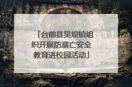 台前县吴坝镇组织开展防溺亡安全教育进校园活动