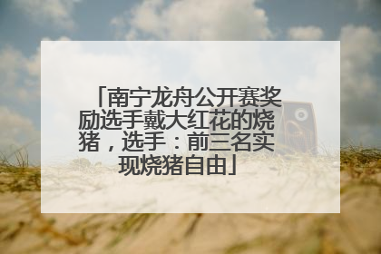 南宁龙舟公开赛奖励选手戴大红花的烧猪，选手：前三名实现烧猪自由