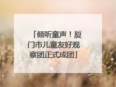 倾听童声！厦门市儿童友好观察团正式成团
