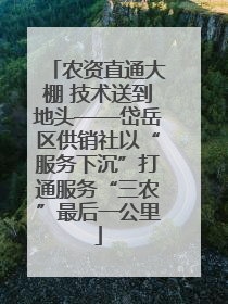 农资直通大棚 技术送到地头——岱岳区供销社以“服务下沉”打通服务“三农”最后一公里