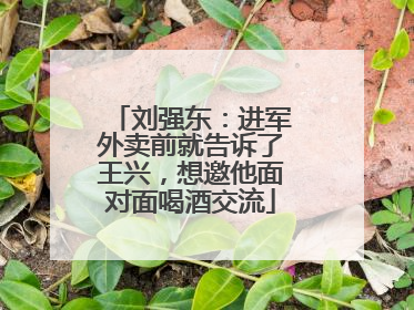 刘强东：进军外卖前就告诉了王兴，想邀他面对面喝酒交流