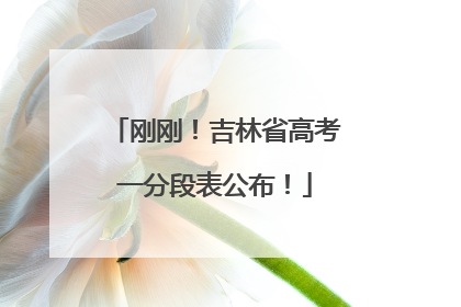刚刚！吉林省高考一分段表公布！
