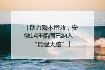 助力降本增效，安徽14座船闸已纳入“最强大脑”