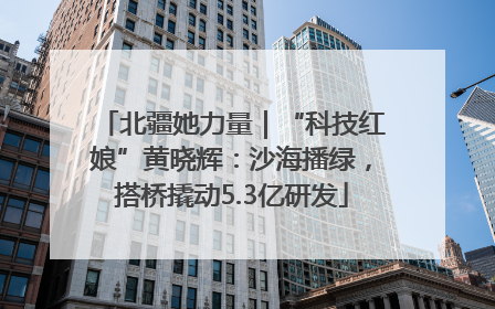 北疆她力量｜“科技红娘”黄晓辉：沙海播绿，搭桥撬动5.3亿研发