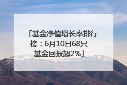 基金净值增长率排行榜：6月10日68只基金回报超2%