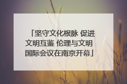 坚守文化根脉 促进文明互鉴 伦理与文明国际会议在南京开幕
