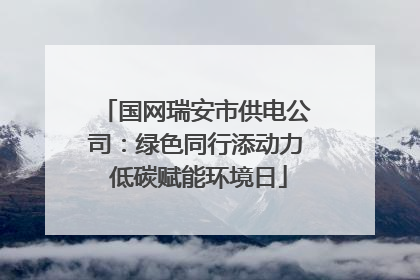 国网瑞安市供电公司：绿色同行添动力 低碳赋能环境日