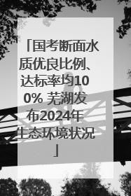 国考断面水质优良比例、达标率均100% 芜湖发布2024年生态环境状况