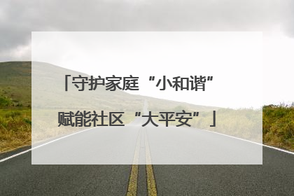 守护家庭“小和谐” 赋能社区“大平安”