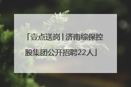 壹点送岗│济南综保控股集团公开招聘22人