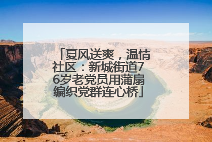 夏风送爽，温情社区：新城街道76岁老党员用蒲扇编织党群连心桥