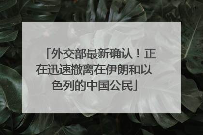 外交部最新确认！正在迅速撤离在伊朗和以色列的中国公民