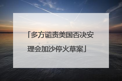 多方谴责美国否决安理会加沙停火草案