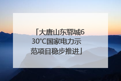 大唐山东郓城630℃国家电力示范项目稳步推进