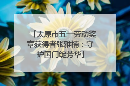 太原市五一劳动奖章获得者张雅楠：守护国门绽芳华