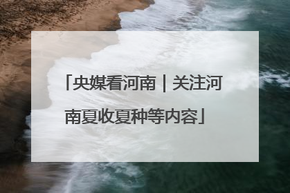 央媒看河南｜关注河南夏收夏种等内容