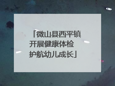 微山县西平镇开展健康体检 护航幼儿成长