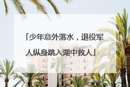 少年意外落水，退役军人纵身跳入湖中救人