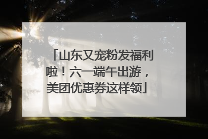 山东又宠粉发福利啦！六一端午出游，美团优惠券这样领